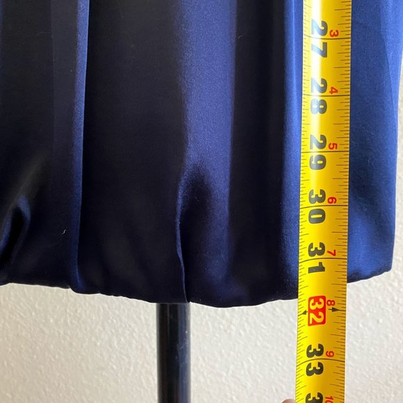 BCBGMaxAzria Navy Silk Empire Waist Bubble Dress - Picture 4 of 8